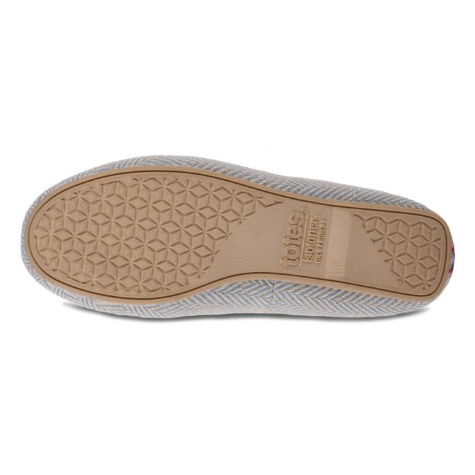 Isotoner® Ladies Herringbone Ballet Slipper Grey Extra Image 5